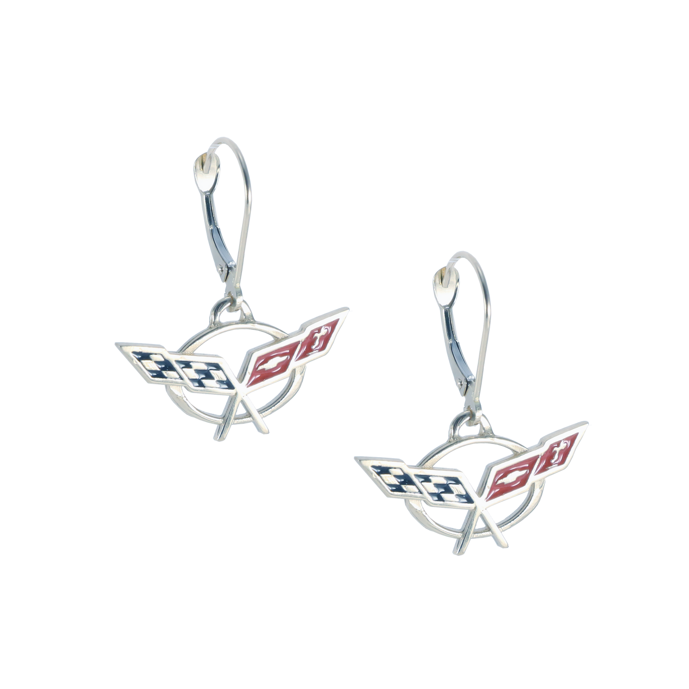 C5 Emblem Leverback Earrings w/ enamel