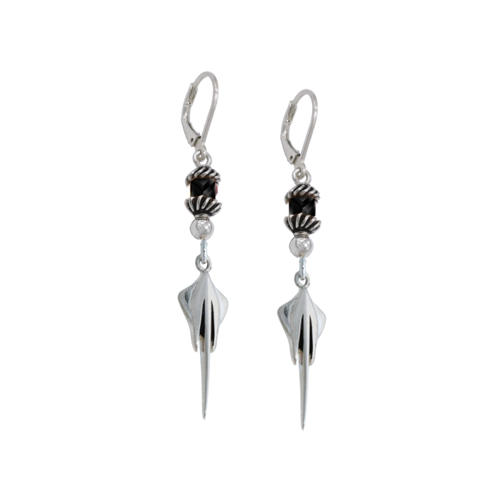 C8 Stingray Cube Crystal Leverback Earrings