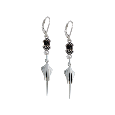 C8 Stingray Cube Crystal Leverback Earrings