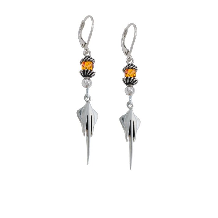 C8 Stingray Cube Crystal Leverback Earrings