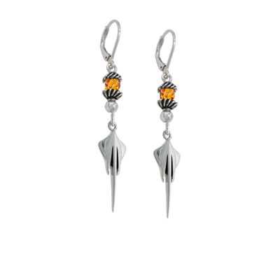 C8 Stingray Cube Crystal Leverback Earrings