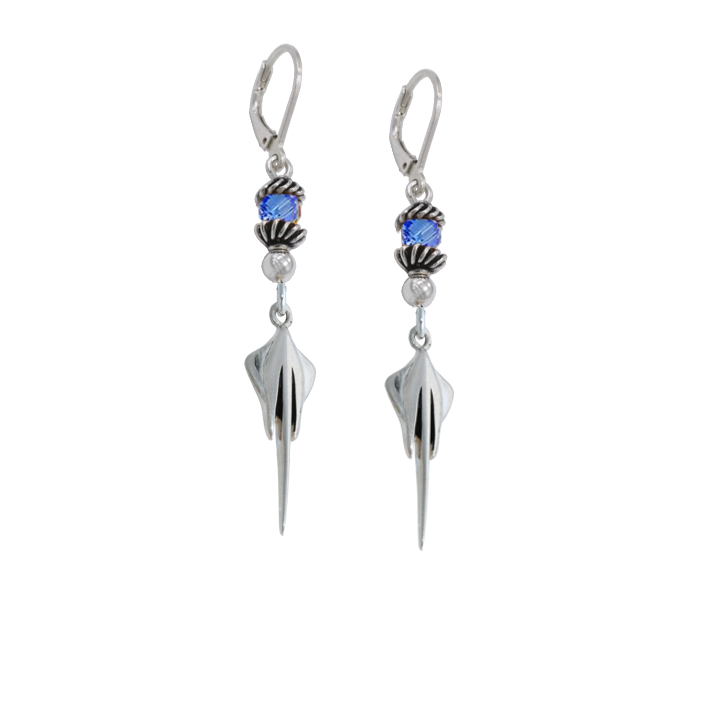 C8 Stingray Cube Crystal Leverback Earrings