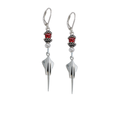 C8 Stingray Cube Crystal Leverback Earrings