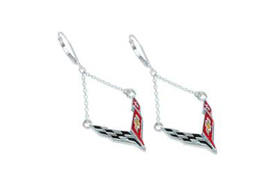 C8 Corvette Leverback Chain Earrings