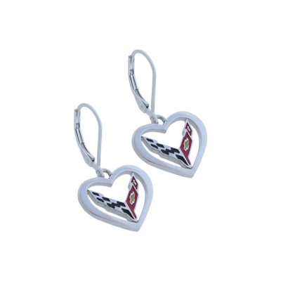 C8 Corvette Heart Earrings