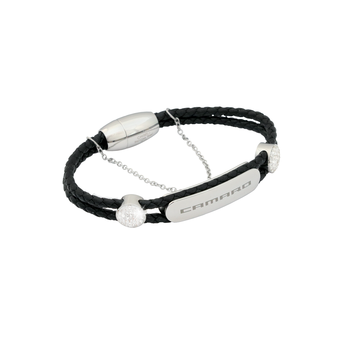 Camaro Black Leather Bracelet