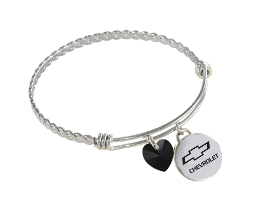 Chevy Bowtie Twisted Wire Charm Bracelet