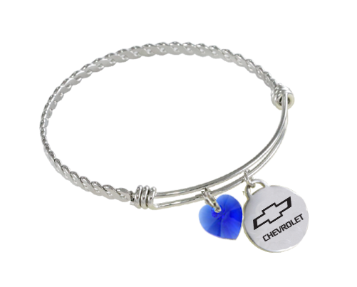 Chevy Bowtie Twisted Wire Charm Bracelet