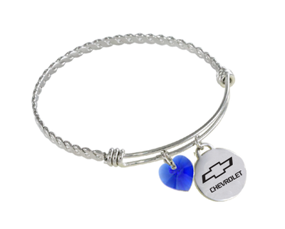 Chevy Bowtie Twisted Wire Charm Bracelet