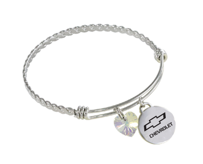 Chevy Bowtie Twisted Wire Charm Bracelet