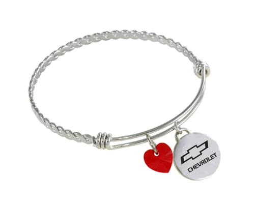 Chevy Bowtie Twisted Wire Charm Bracelet