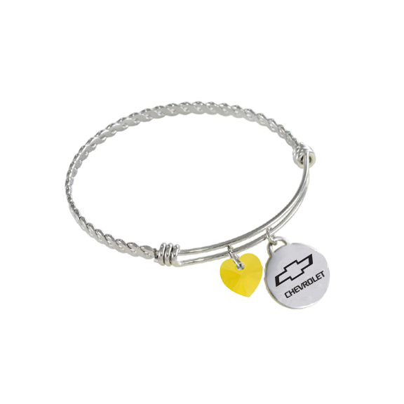 Chevy Bowtie Twisted Wire Charm Bracelet