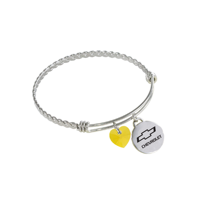 Chevy Bowtie Twisted Wire Charm Bracelet