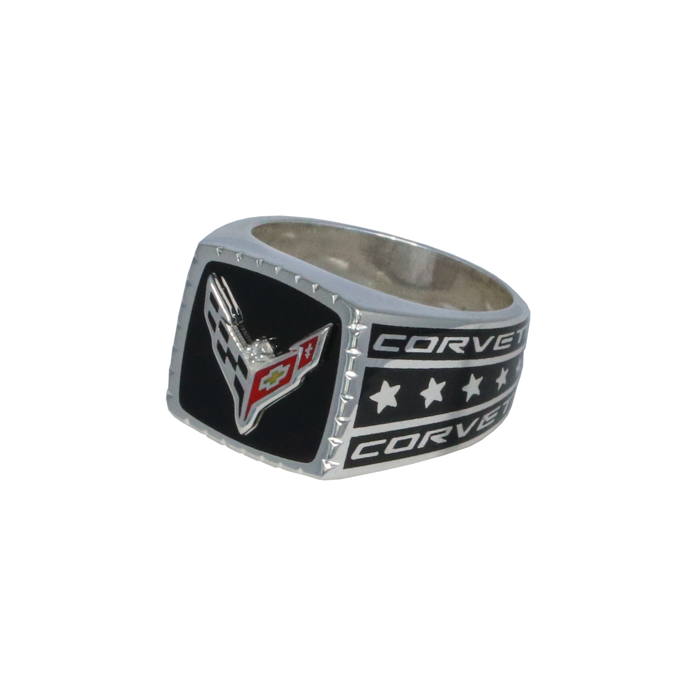 C8 Corvette Enameled Diamond Ring