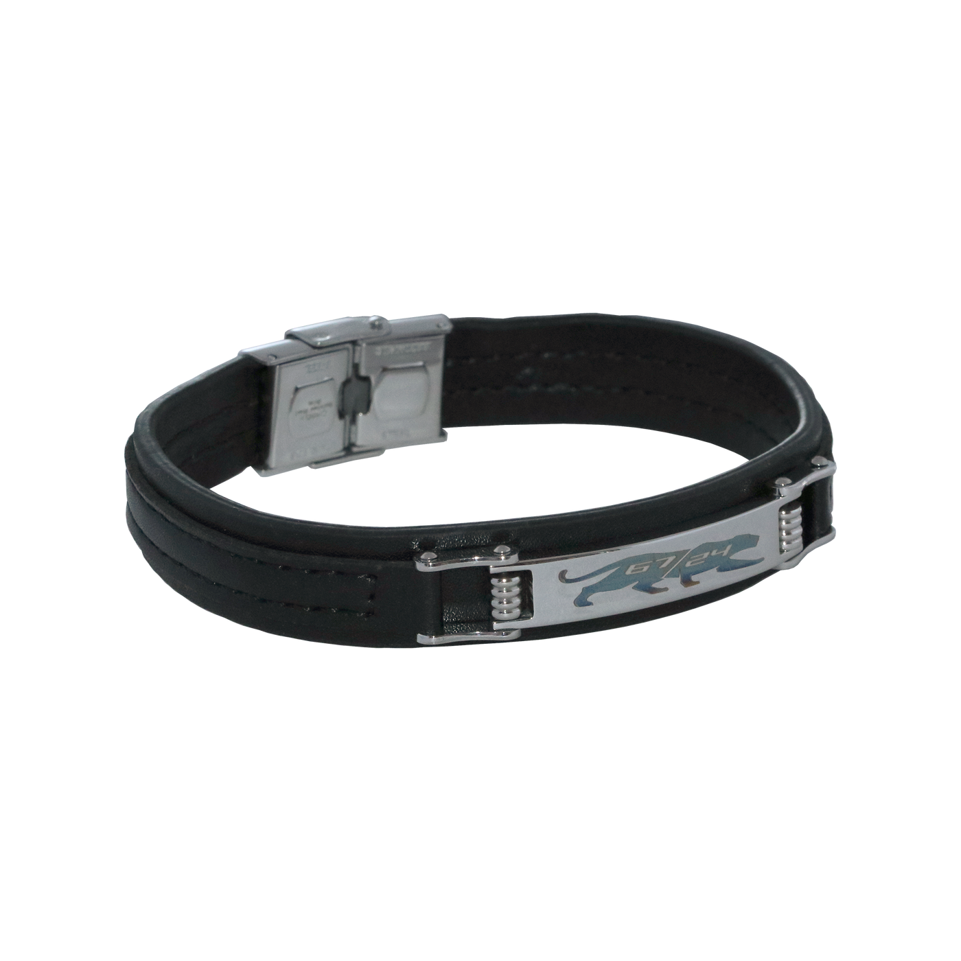 Camaro Panther 67/24 Black Leather Bracelet