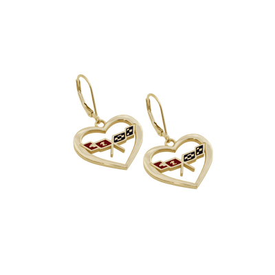 Late C3 Corvette Heart Earrings