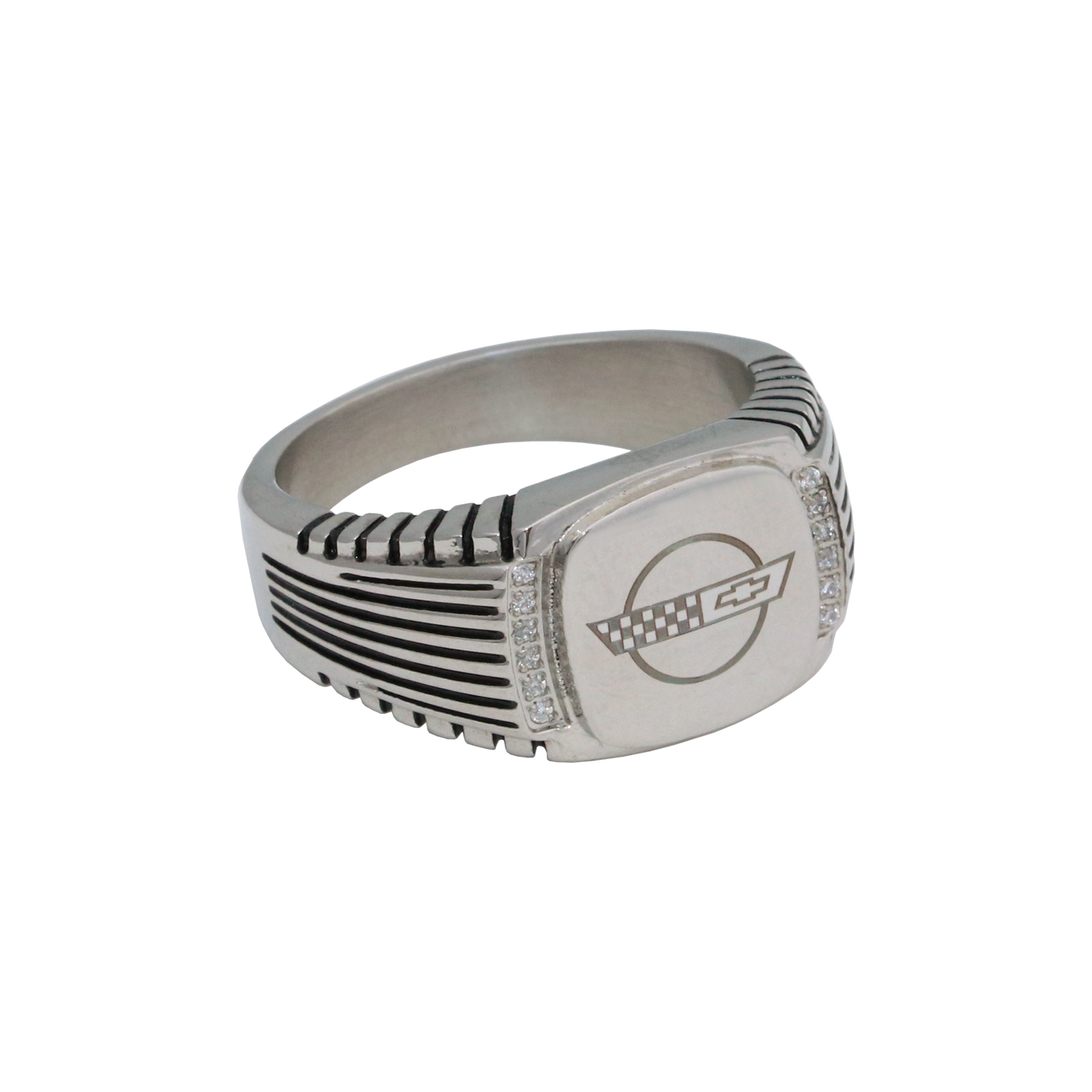 Corvette CZ Signet Ring