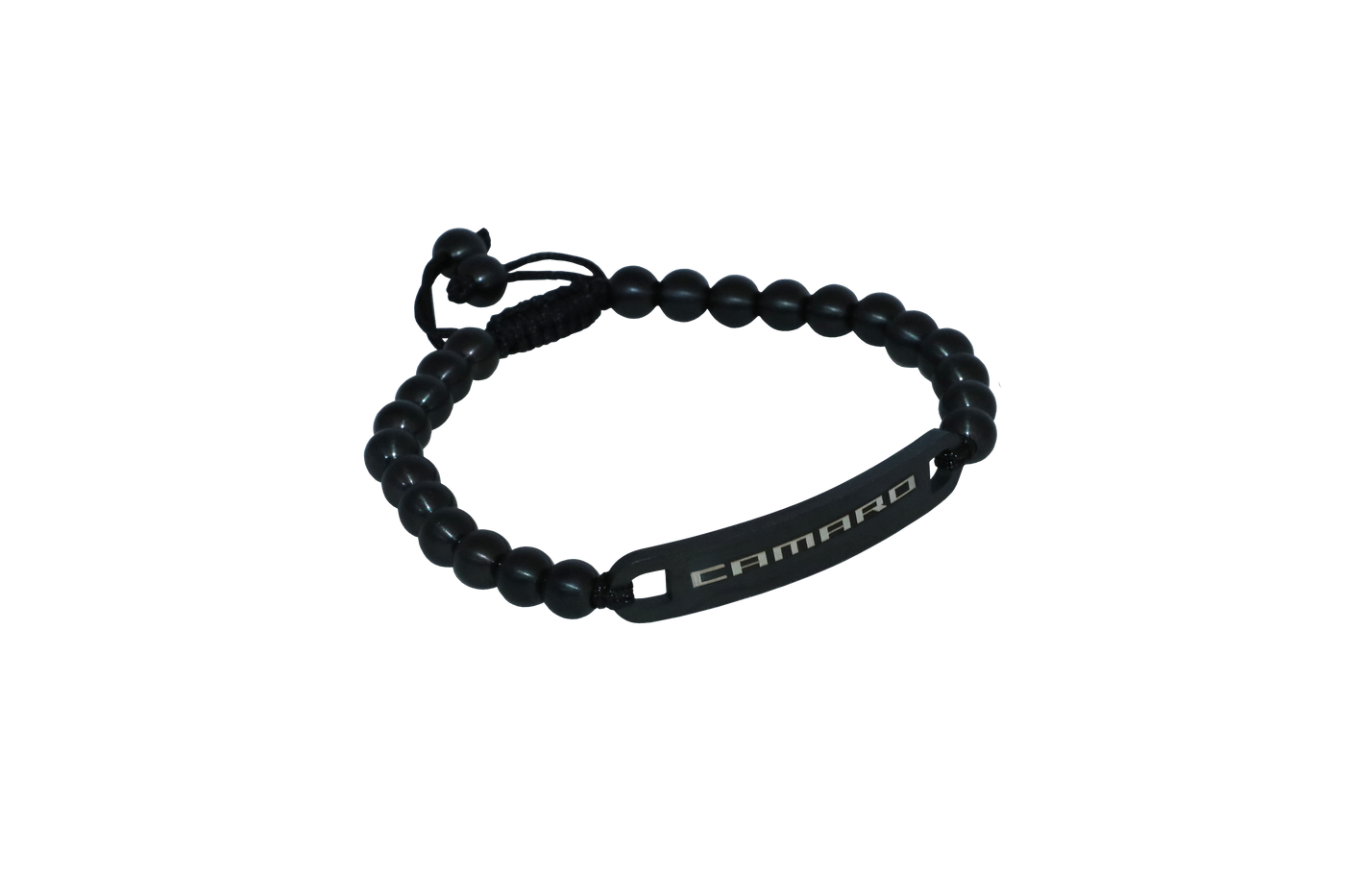 Camaro Black Beaded Adjustable Bracelet