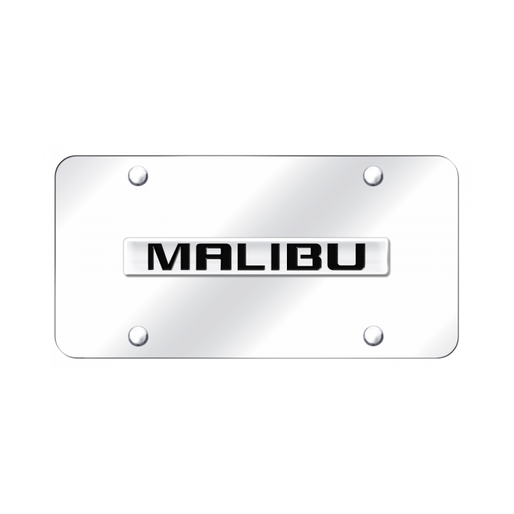 Malibu Name License Plate - Chrome on Mirrored