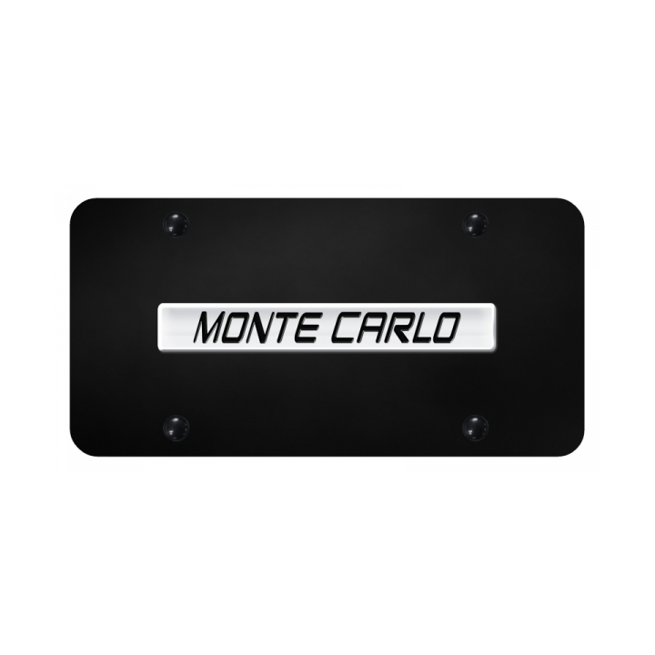 Monte Carlo Name License Plate - Chrome on Black