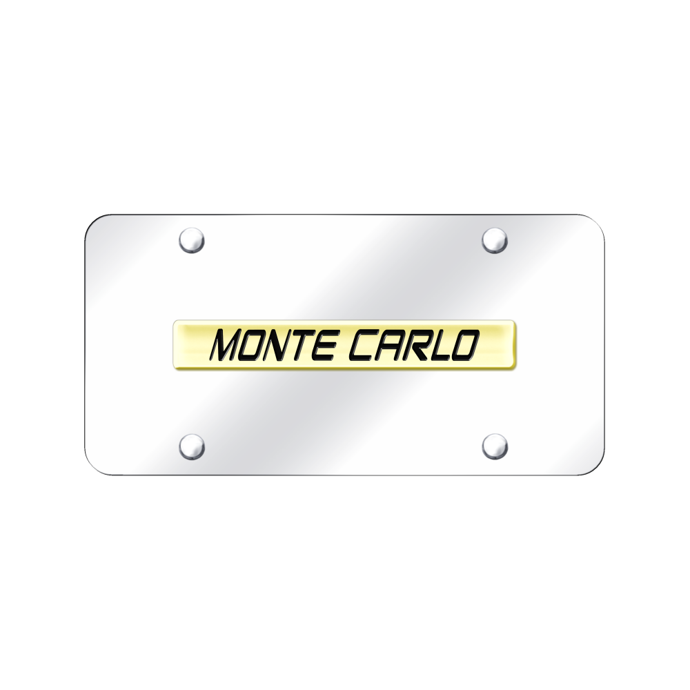 Monte Carlo Name License Plate - Gold on Mirrored