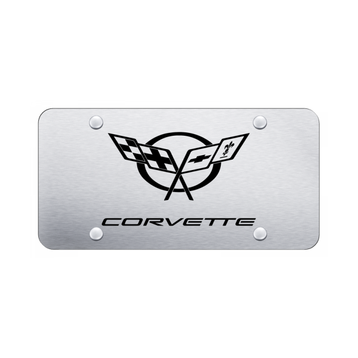 Corvette C5 License Plate - Laser Etched Brushed
