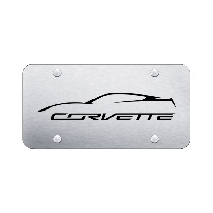 Corvette C7 Profile License Plate - Laser Etched Brushed
