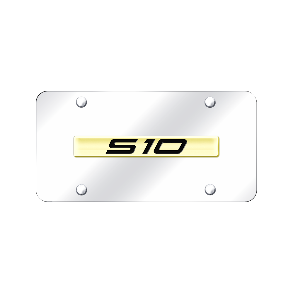 S-10 Name License Plate - Gold on Mirrored