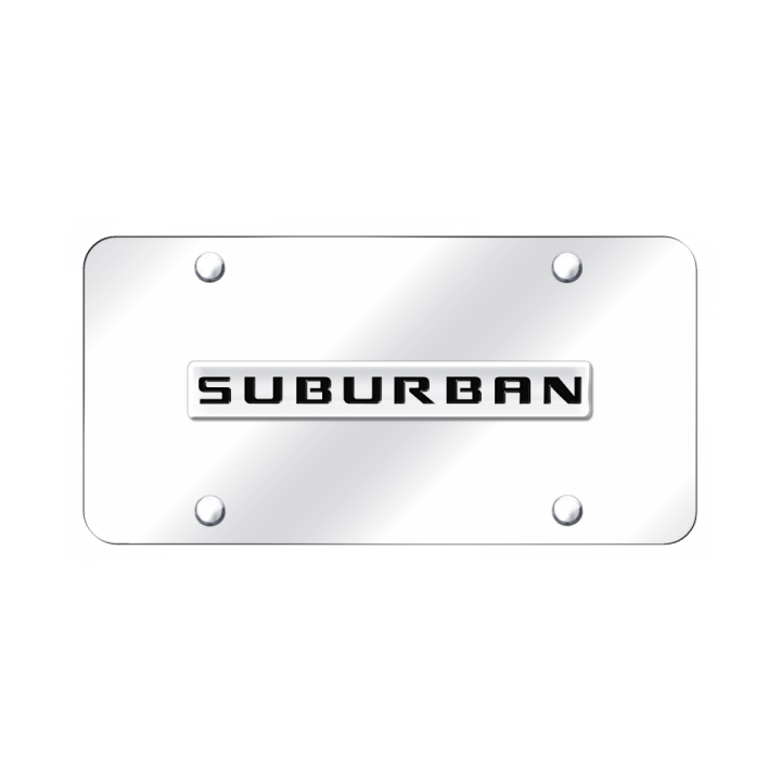 Suburban Name License Plate - Chrome on Mirrored