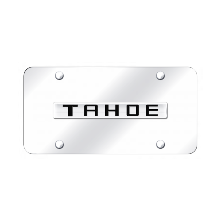 Tahoe Name License Plate - Chrome on Mirrored