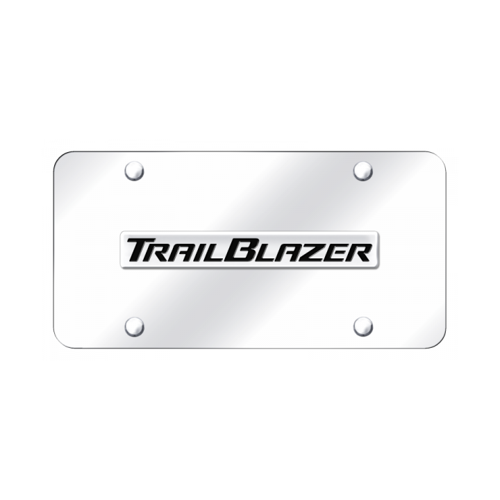 Trailblazer Name License Plate - Chrome on Mirrored