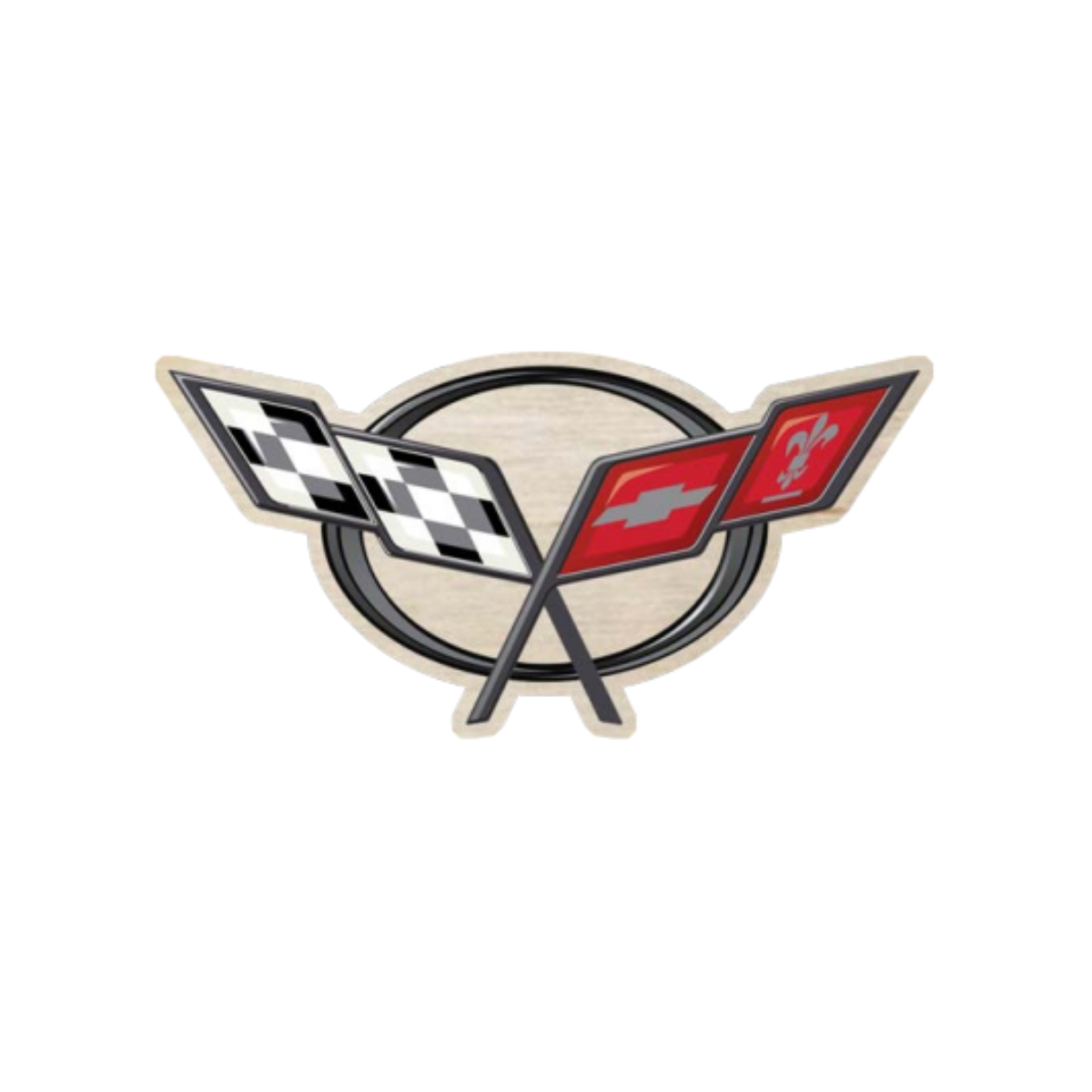 Corvette C5 6" Wooden Sticker