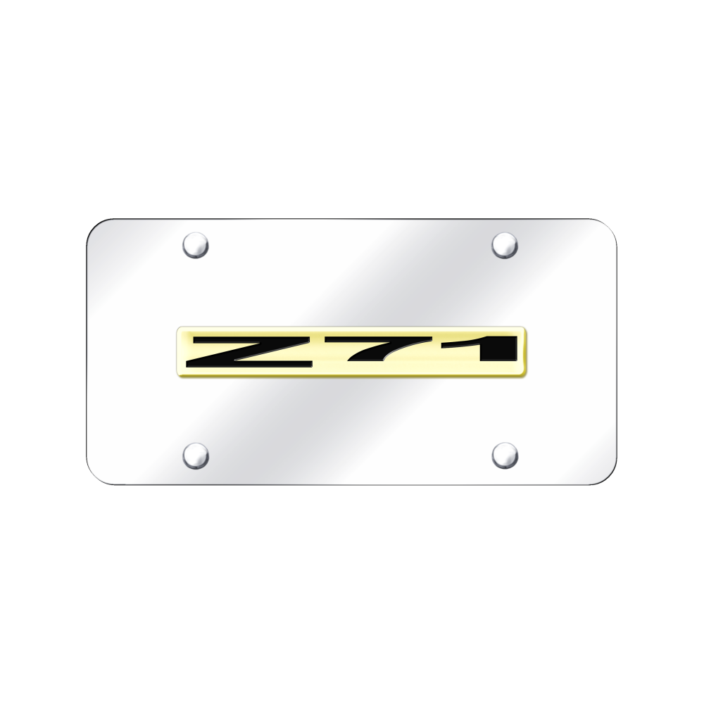 Z71 Name License Plate - Gold on Mirrored