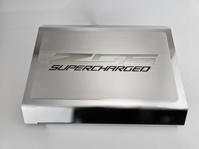 2014-2019 Corvette C7 ZO6 - Fuse Box Cover Polished Stainless Fuse Box Cover w/Brushed Z06 Top Plate