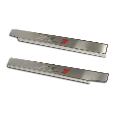 2012-2015 Camaro ZL1 - Executive Series 'ZL1' Door Sills 2Pc - Brushed/Polished Stainless Steel
