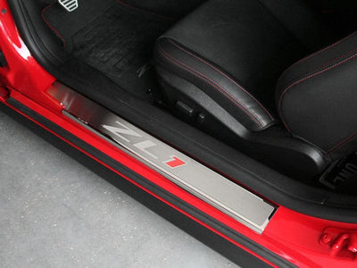 2012-2015 Camaro ZL1 - Executive Series 'ZL1' Door Sills 2Pc - Brushed/Polished Stainless Steel
