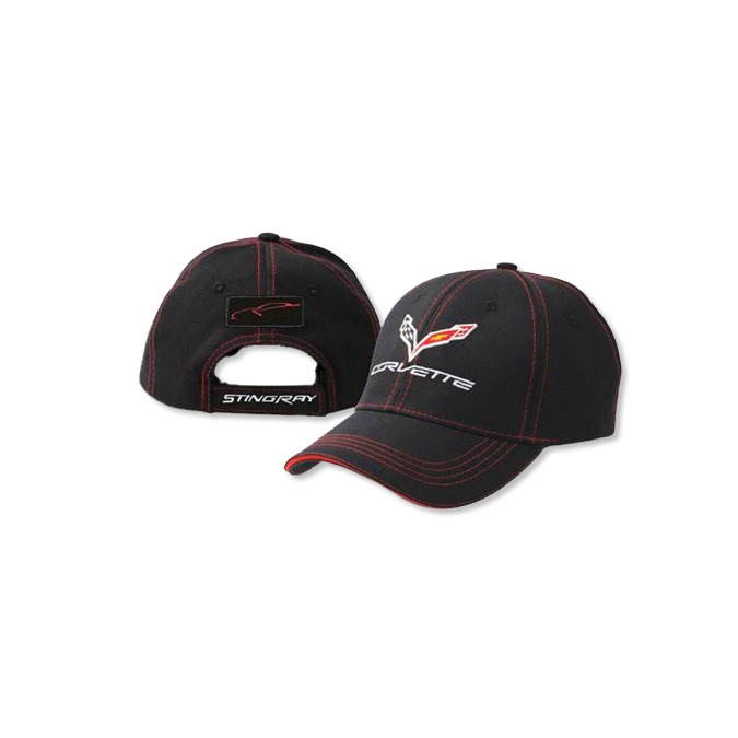 Corvette Stingray Patch Hat Black/Red