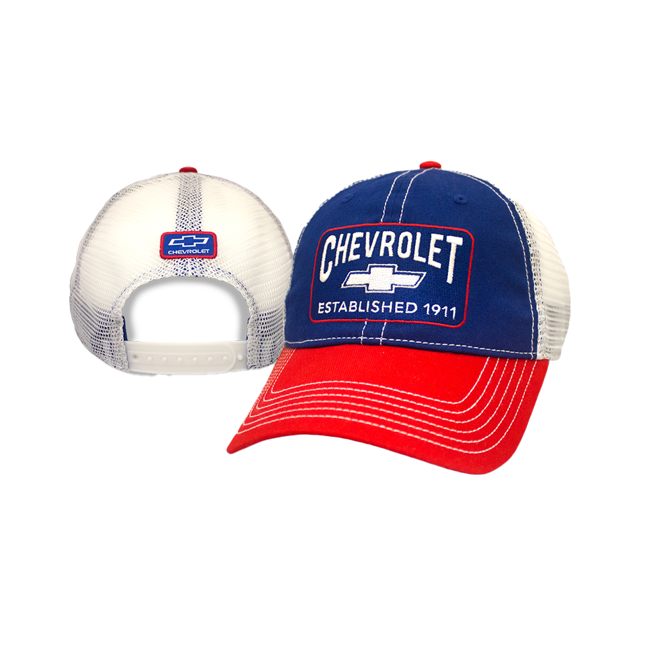 Chevrolet Royal and Red Twill Contrast Stitch Hat