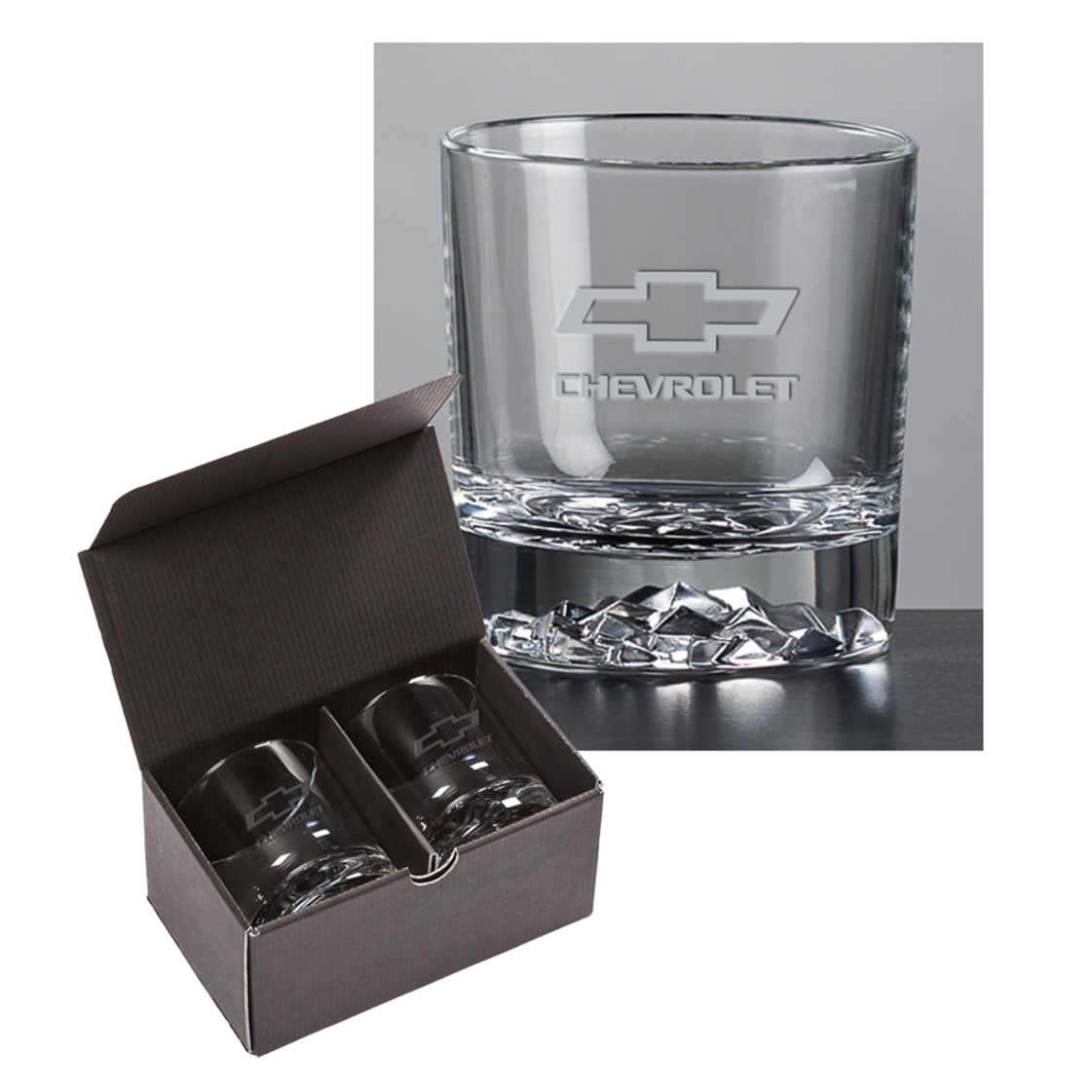 Chevrolet Rocks Glasses 11oz. Set of 2.