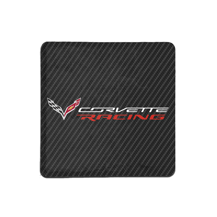 Corvette Racing Logo Carbon Fiber Tile Coaster