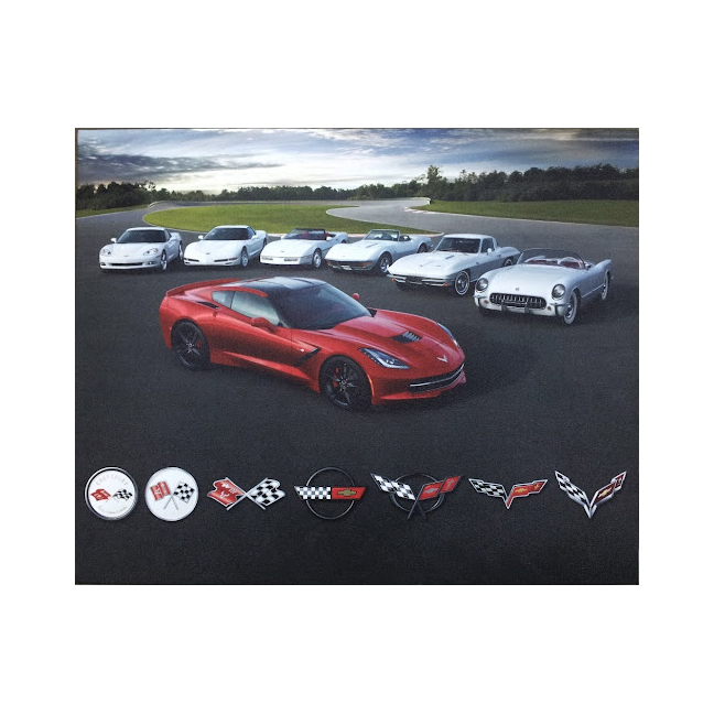 Corvette C7 Generations Wrapped Canvas