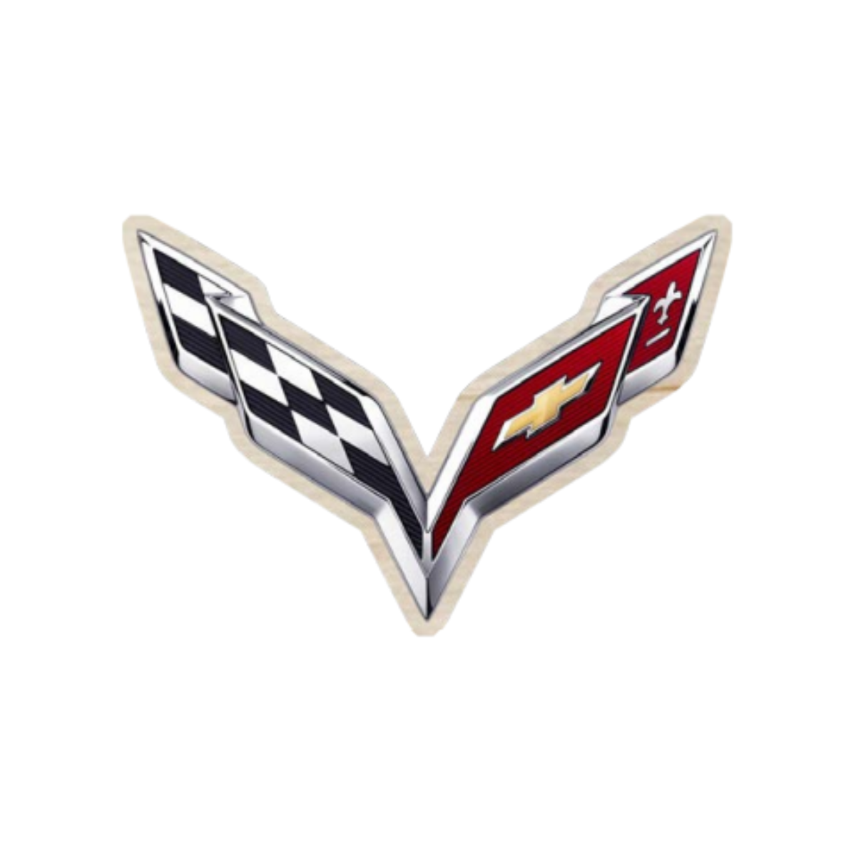 Corvette C7 6" Wooden Sticker