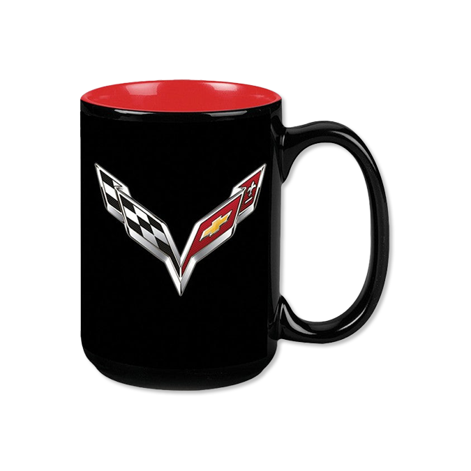 Corvette C7 Crossed Flags 15oz Mug