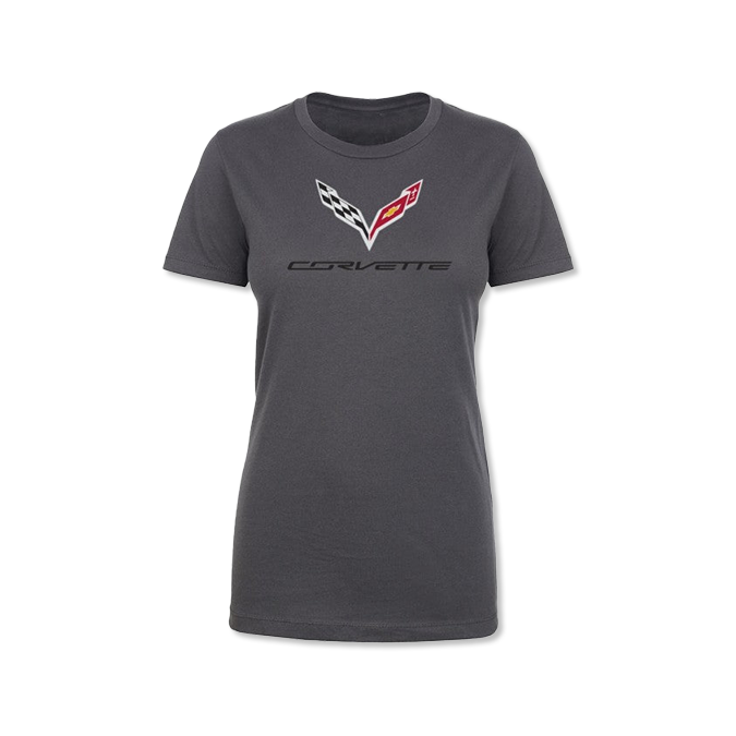 Corvette C7 Women's Crossed Flags T-Shirt