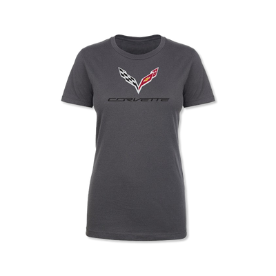 Corvette C7 Women's Crossed Flags T-Shirt